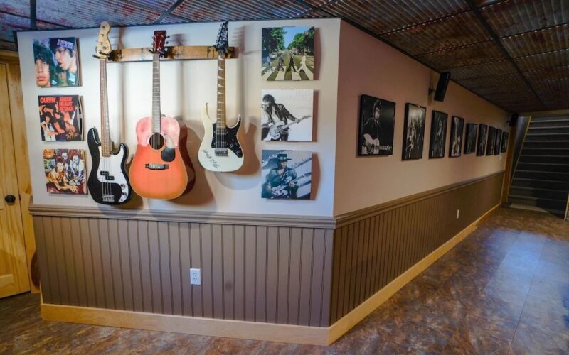 Bar / Music Area Guitars and Album Covers