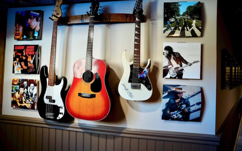 Bar / Music Area Guitars and Album Covers